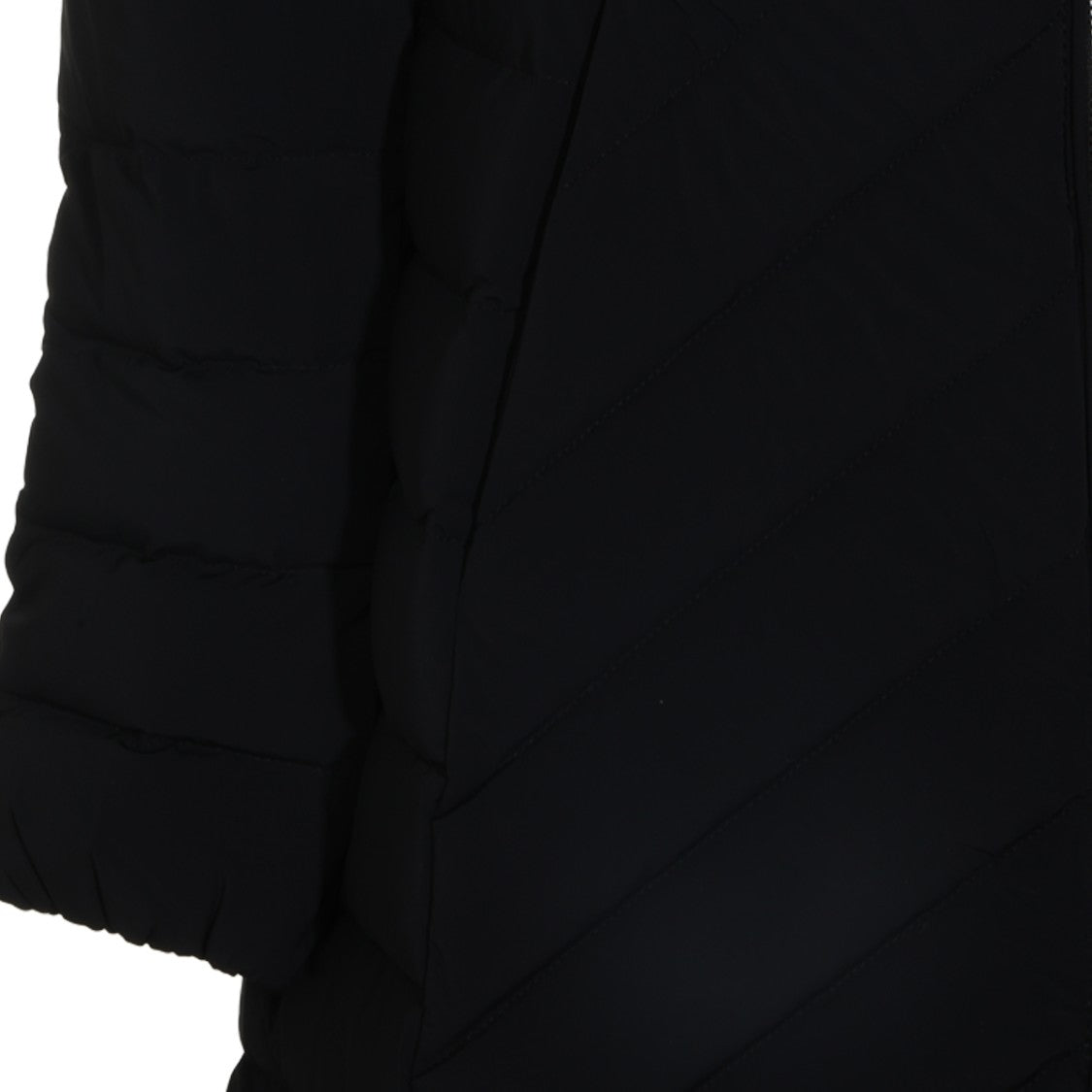 Mackage Midi-Length Black Down Jacket With Faux Fur Trim