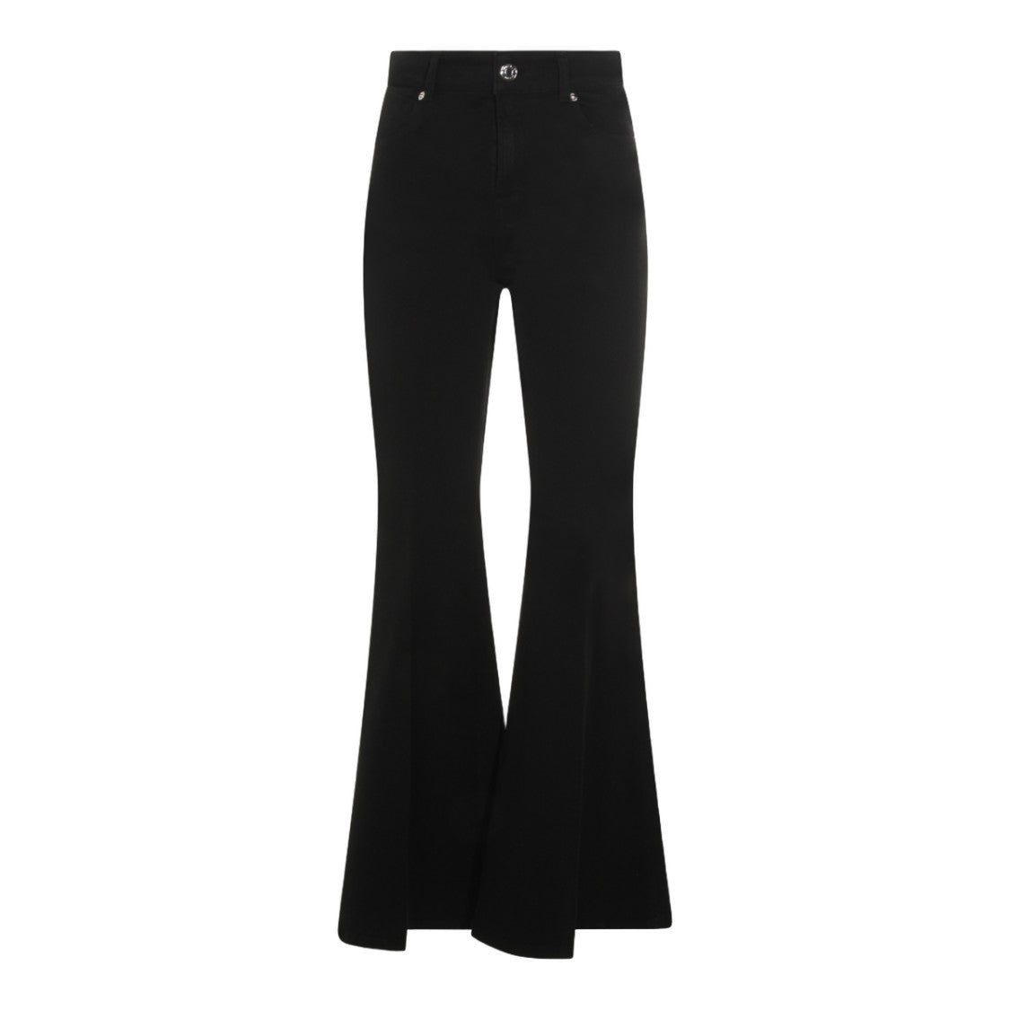Twin-Set High-Waisted Black Jeans With Flared Leg Design