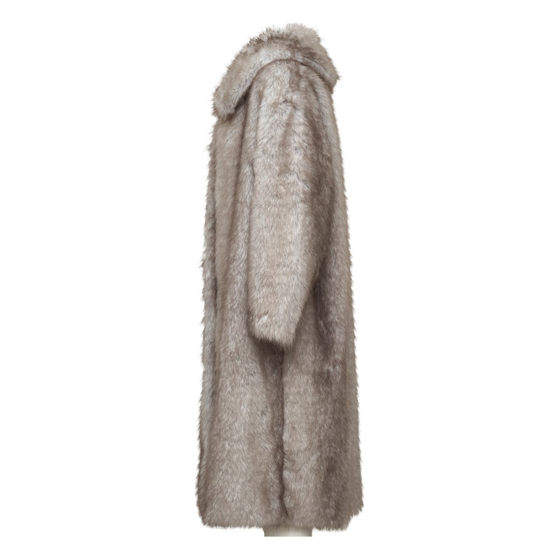 Sword Plush Wide Collar Long Faux Fur Coat