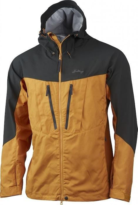 Lundhags Two-Tone Mustard Yellow And Black Jacket With Zipper Closure