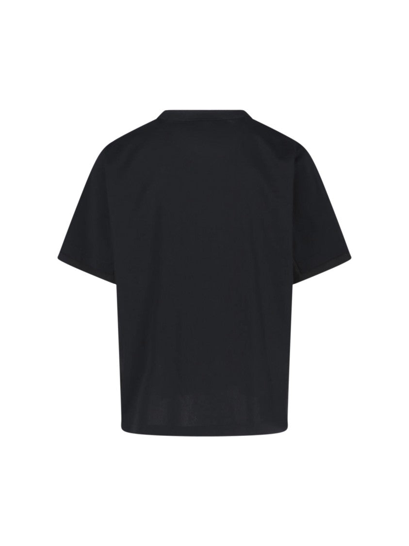Sacai Black T-Shirt With Crew Neckline And Short Sleeves