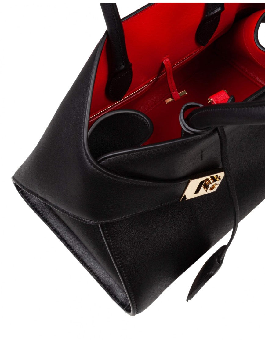 Salvatore Ferragamo Hug Th M Handbag In Black Leather