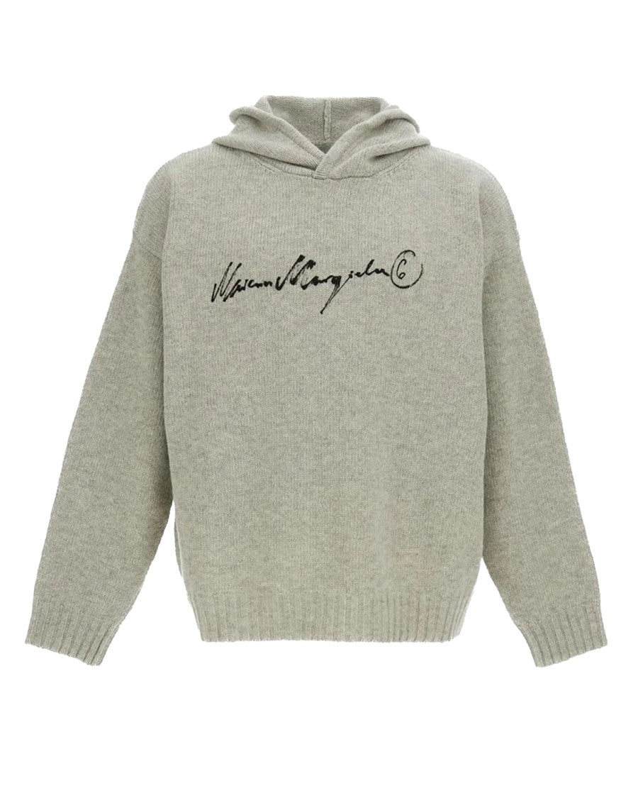 Mm6 By Maison Margiela Relaxed-Fit Hoodie With Brushstroke Logo By Mm6