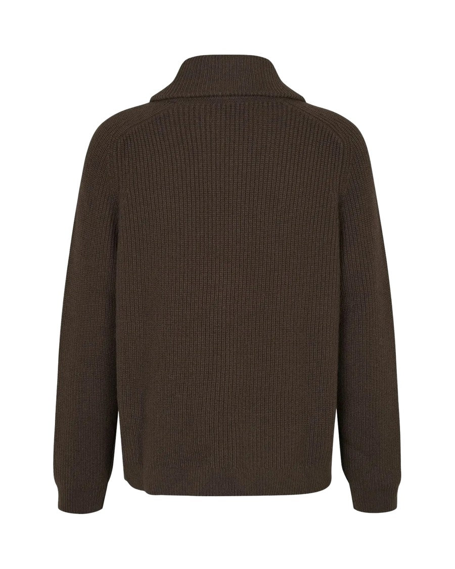 Samsøe Samsøe Brown Sarick Ribbed Knit Turtleneck Sweater