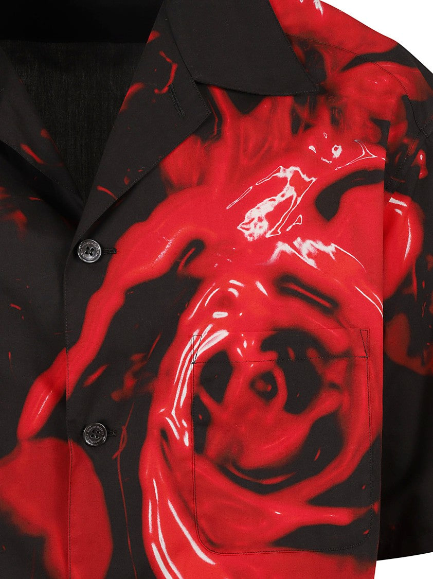 Alexander Mcqueen Short-Sleeved Floral Print Alexander Mcqueen Shirt