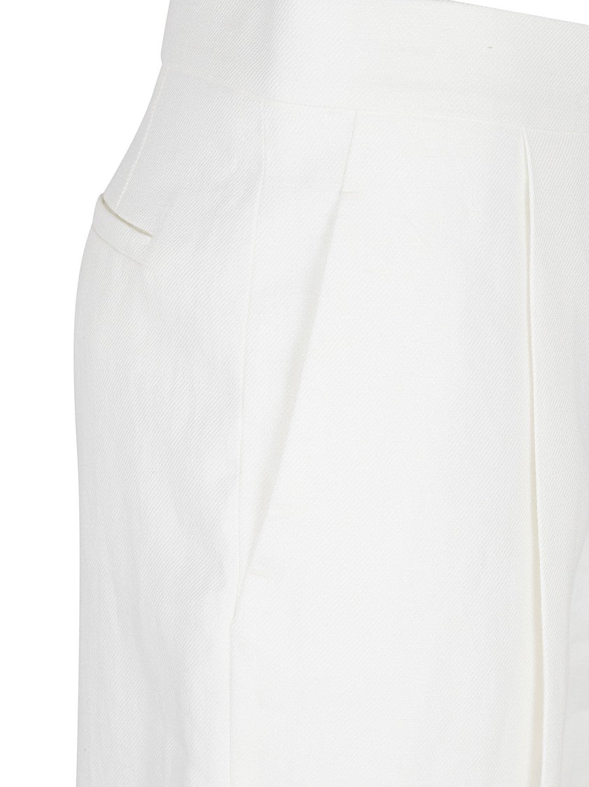 Chloé Relaxed Fit Straight Leg Linen Trousers
