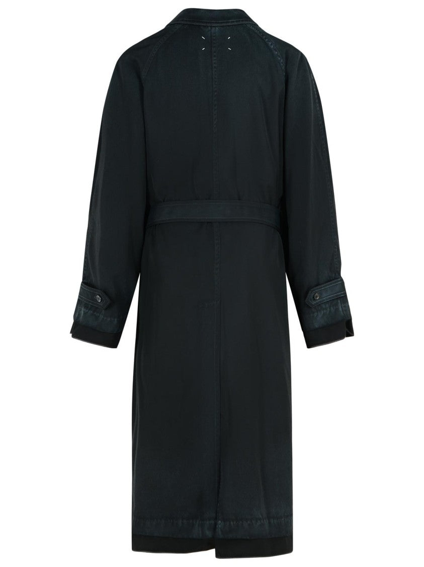Maison Margiela Black Virgin Wool Trench Coat