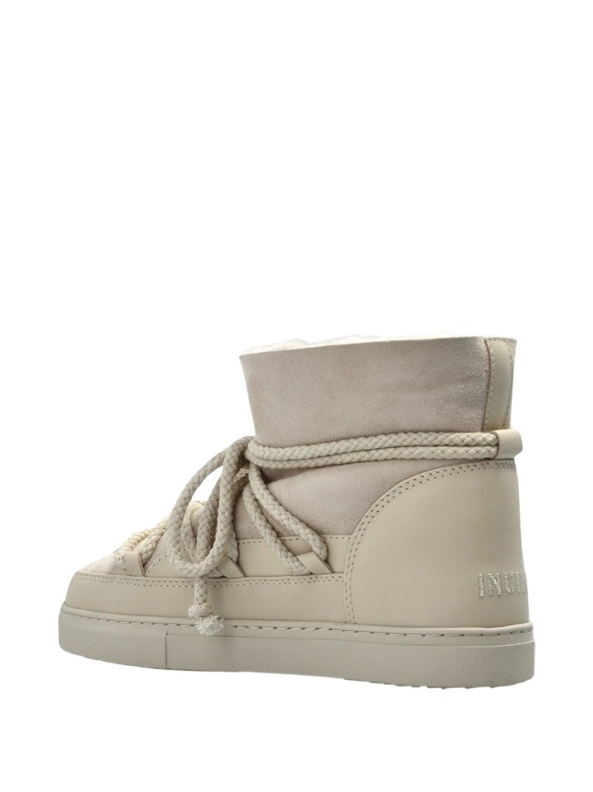 Inuikii Ankle Boots With Rounded Toe And Faux-Fur Trim