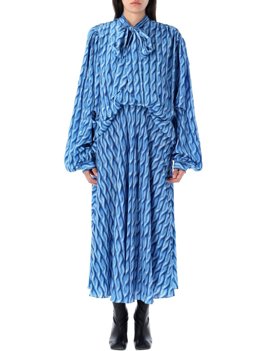 Balenciaga Double Sleeves Printed Dress