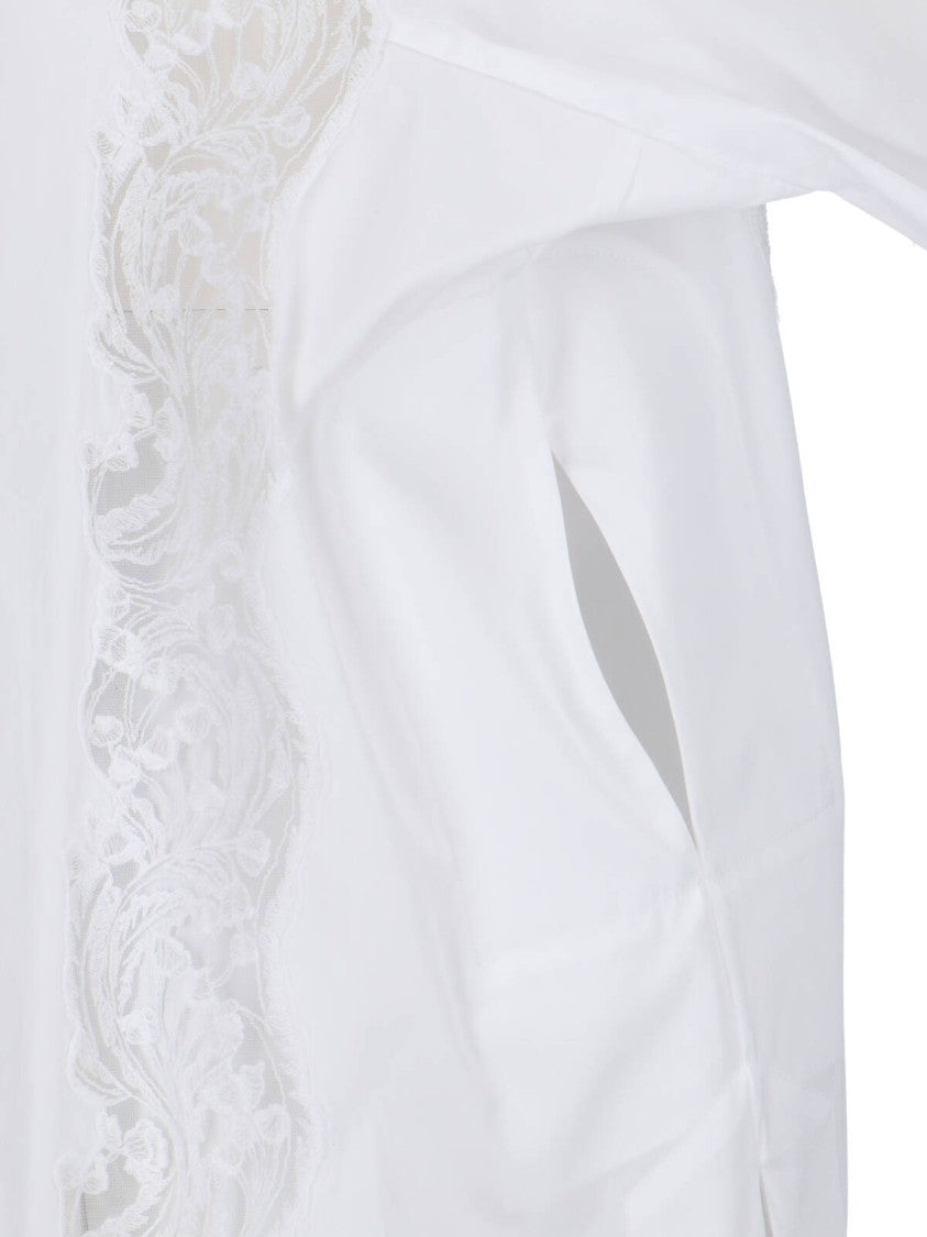 Ermanno Scervino White Cotton Mini Kaftan Dress