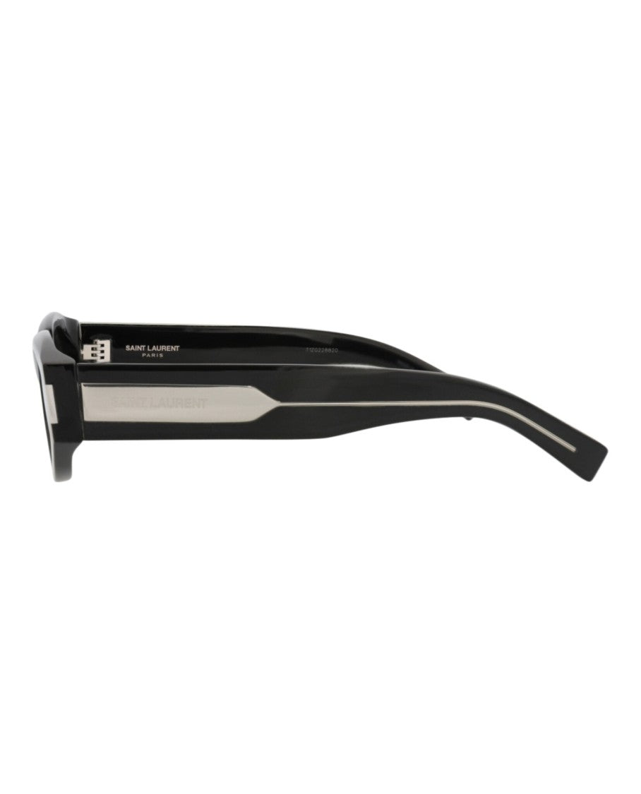 Saint Laurent Round-Frame Sunglasses In Recycled Acetate With Metallic Accents