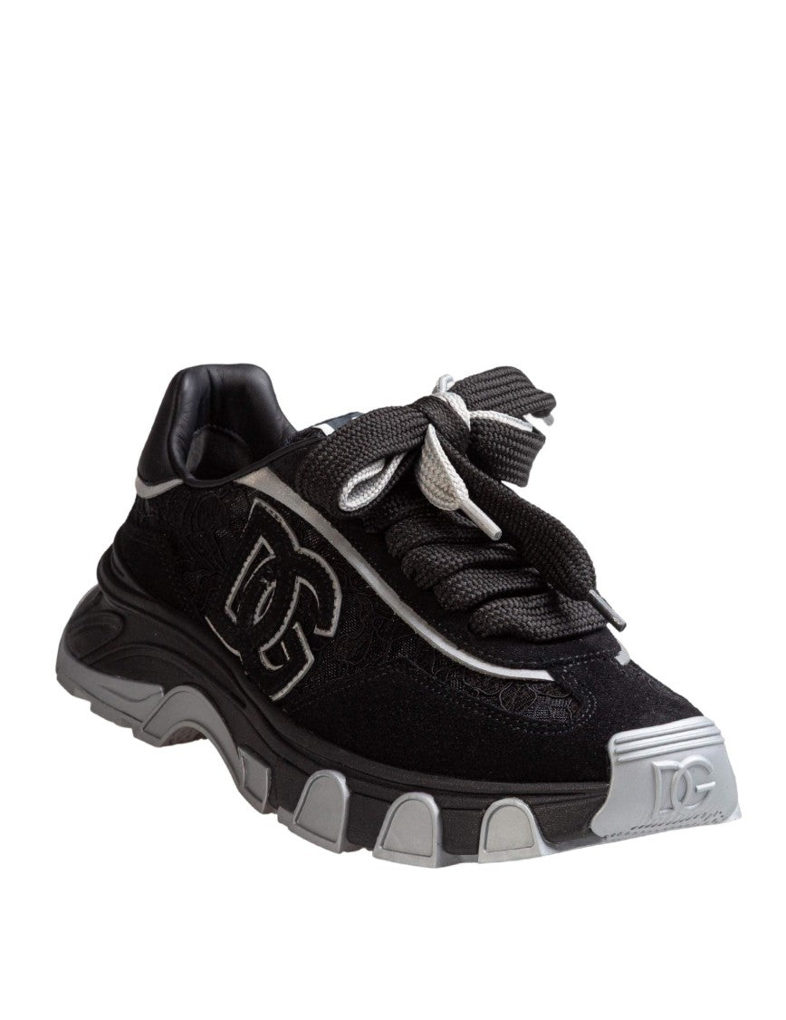 Dolce & Gabbana Country Lace Sneaker In Black