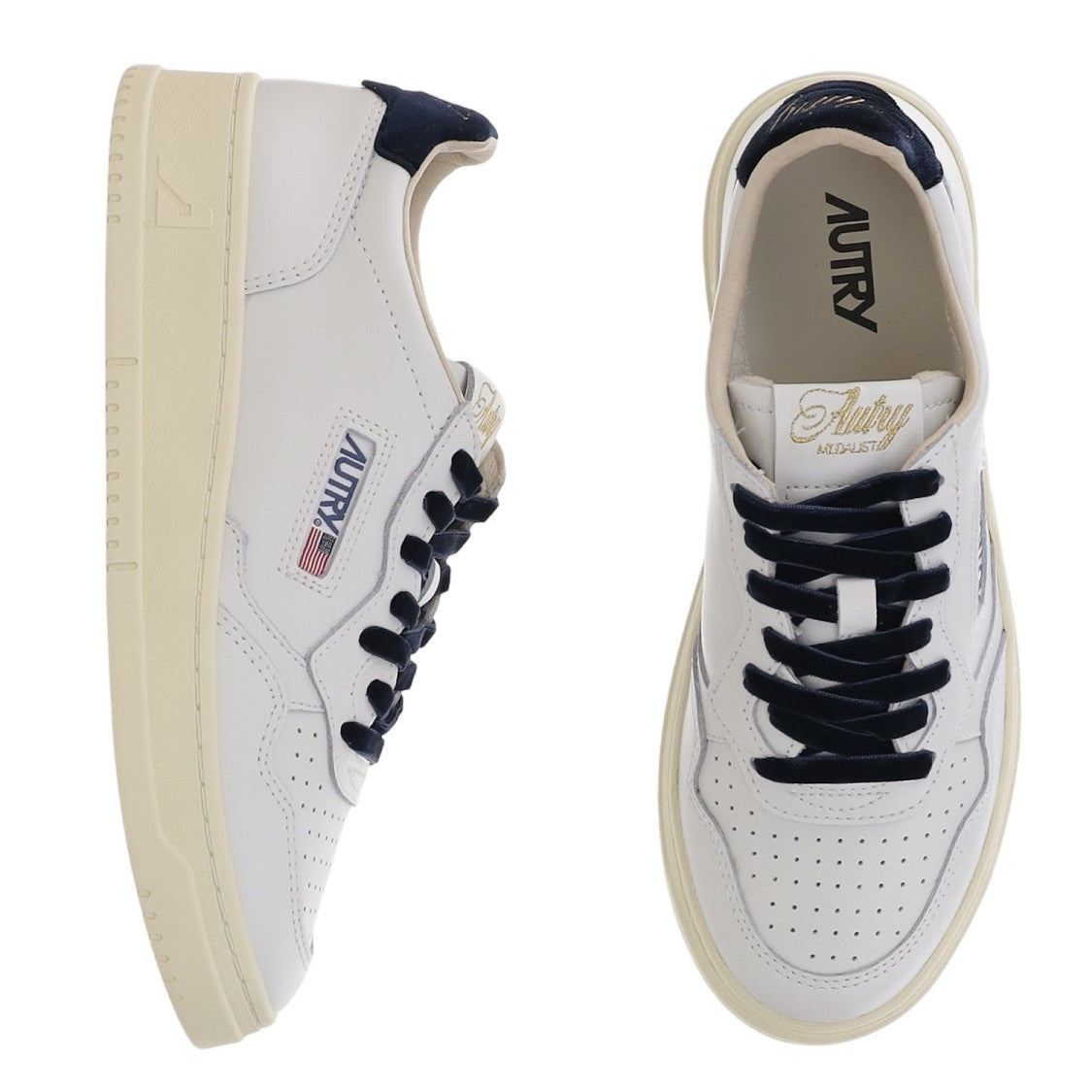 Autry Medalist Low Leather Sneakers With Velvet Lacing