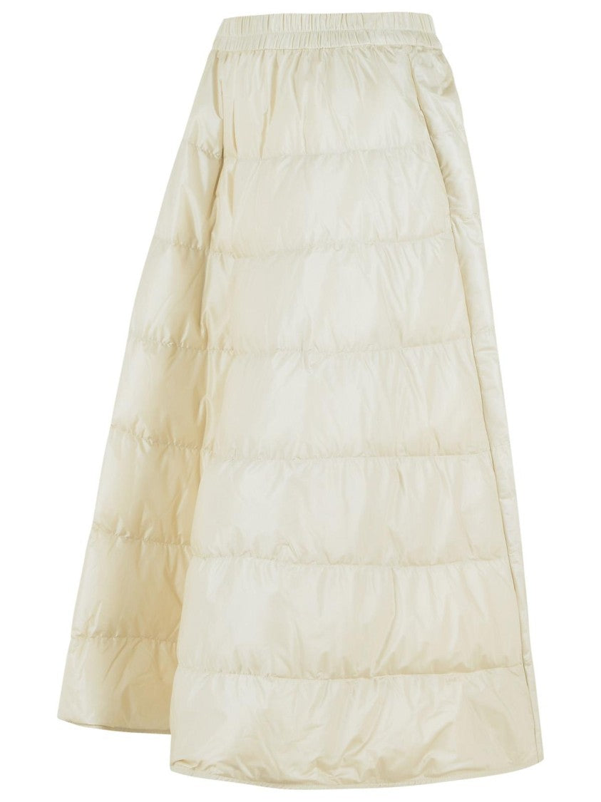 Moncler Padded Ivory Polyamide Midi Skirt