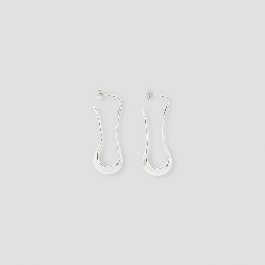 Lemaire Silver Drop Earrings With Signature Design