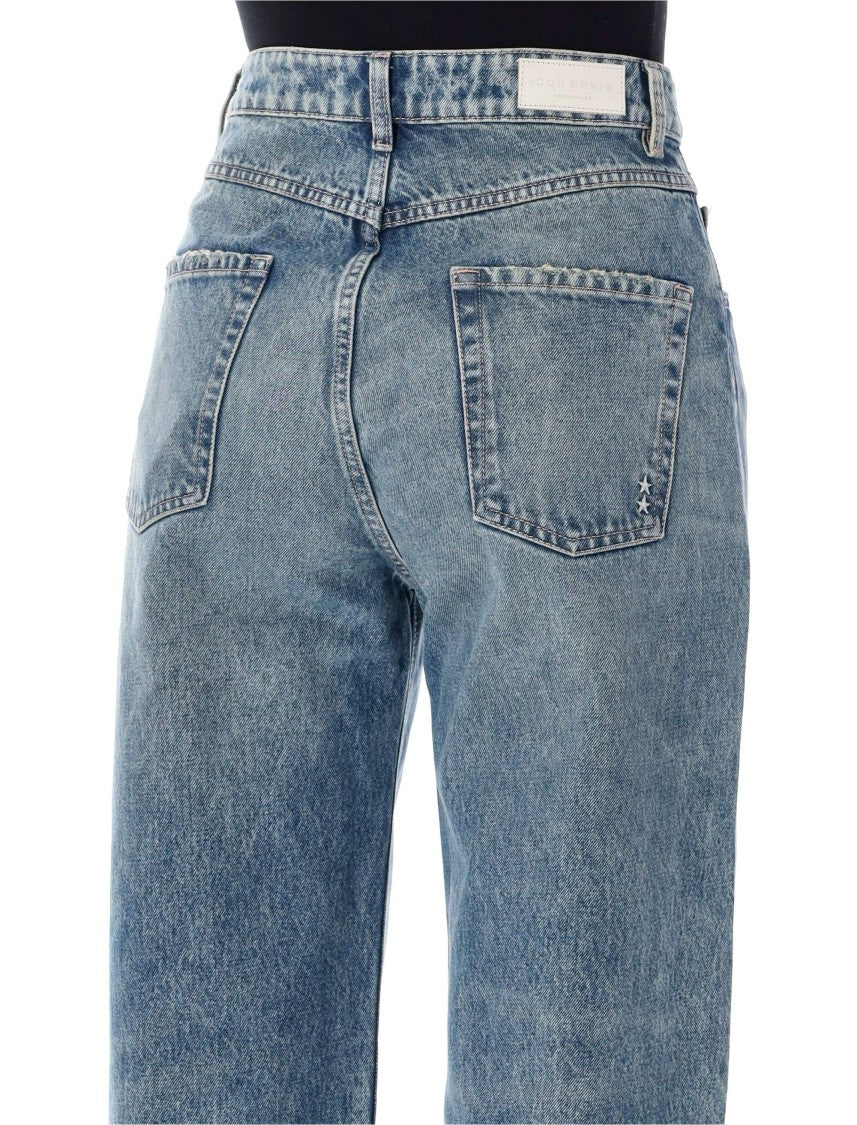 Icon Denim Blue Poppy Smoke Wide-Leg High-Waisted Jeans
