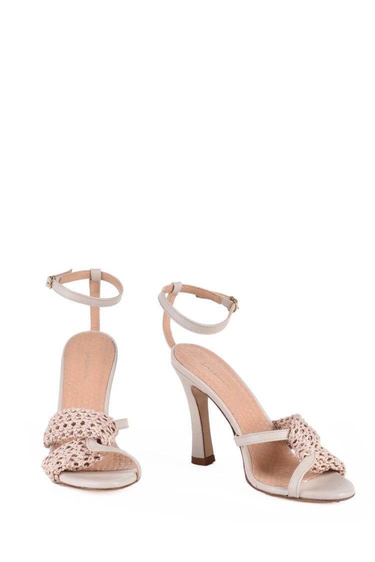Sassineri Woven Design Sandals With Ankle Strap