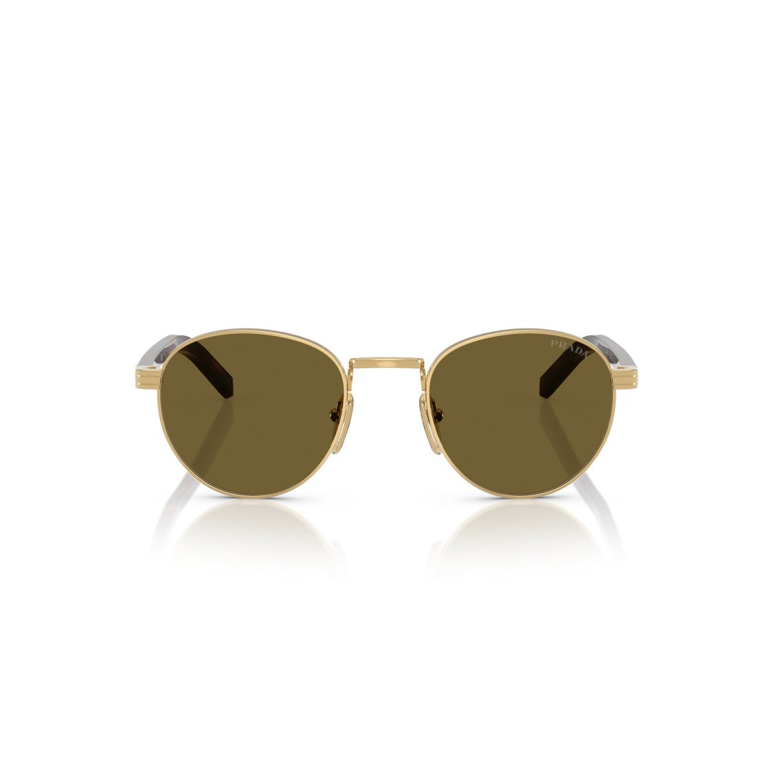 Prada 0Pr B52s Round Frame Gold-Tone Metal Sunglasses