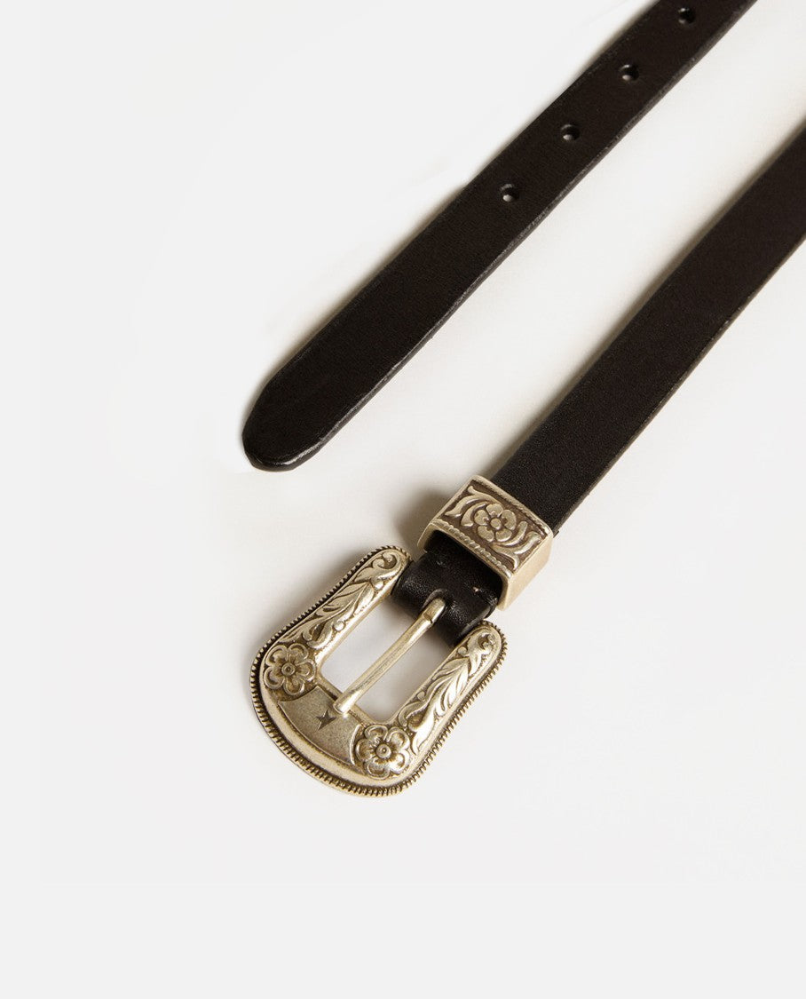 Golden Goose Ornate Buckle Leather Belt