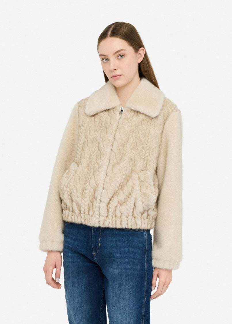 Liu Jo Teddy Bomber Jacket With Braids