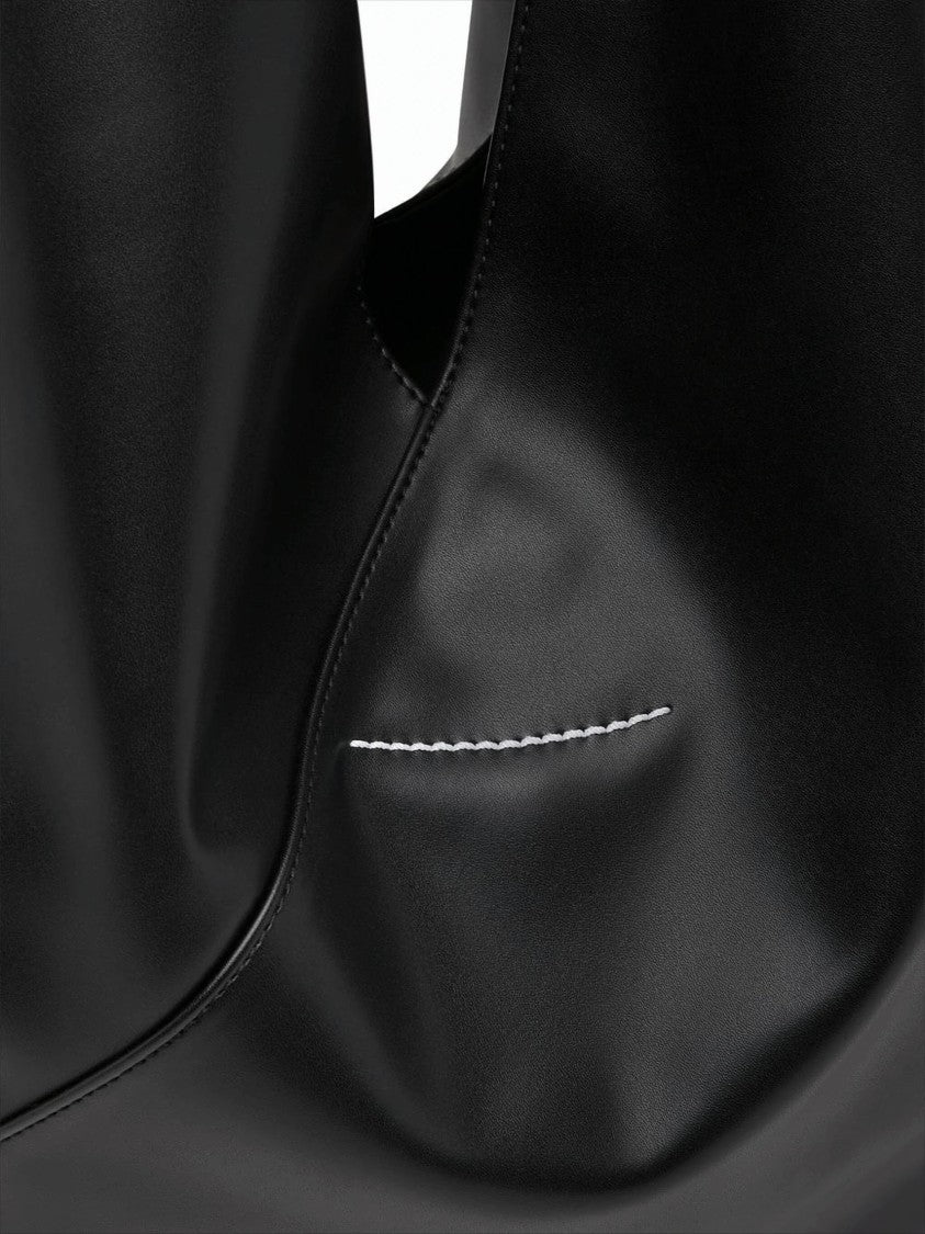 Mm6 By Maison Margiela Triangular Black Handbag With Geometric Design