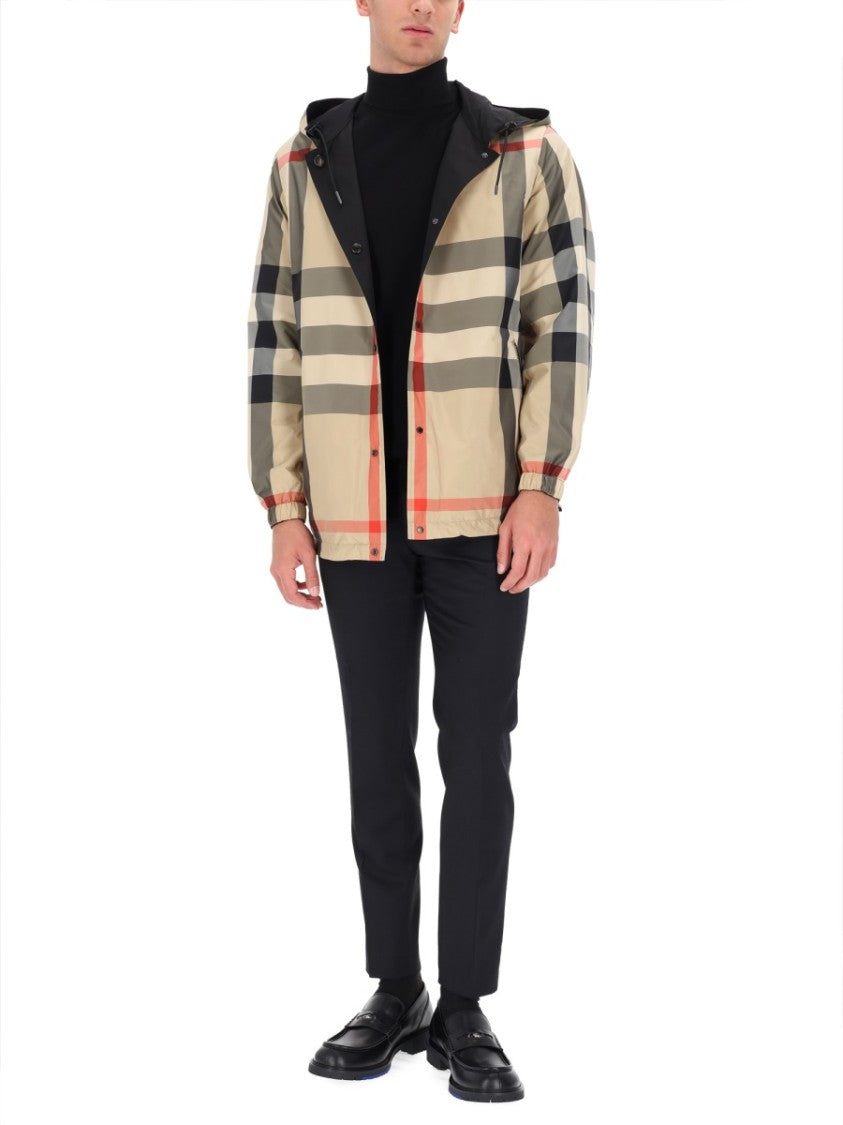 Burberry Reversible Check Pattern Hooded Jacket