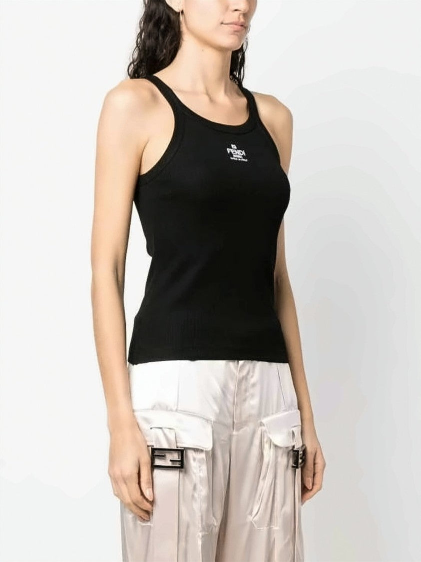 Fendi Fitted Ribbed Tank Top