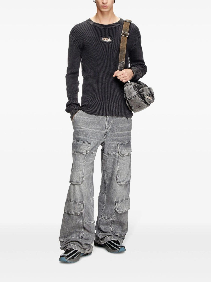 Diesel Black K-Darin-D Ribbed Oval Cut-Out Top