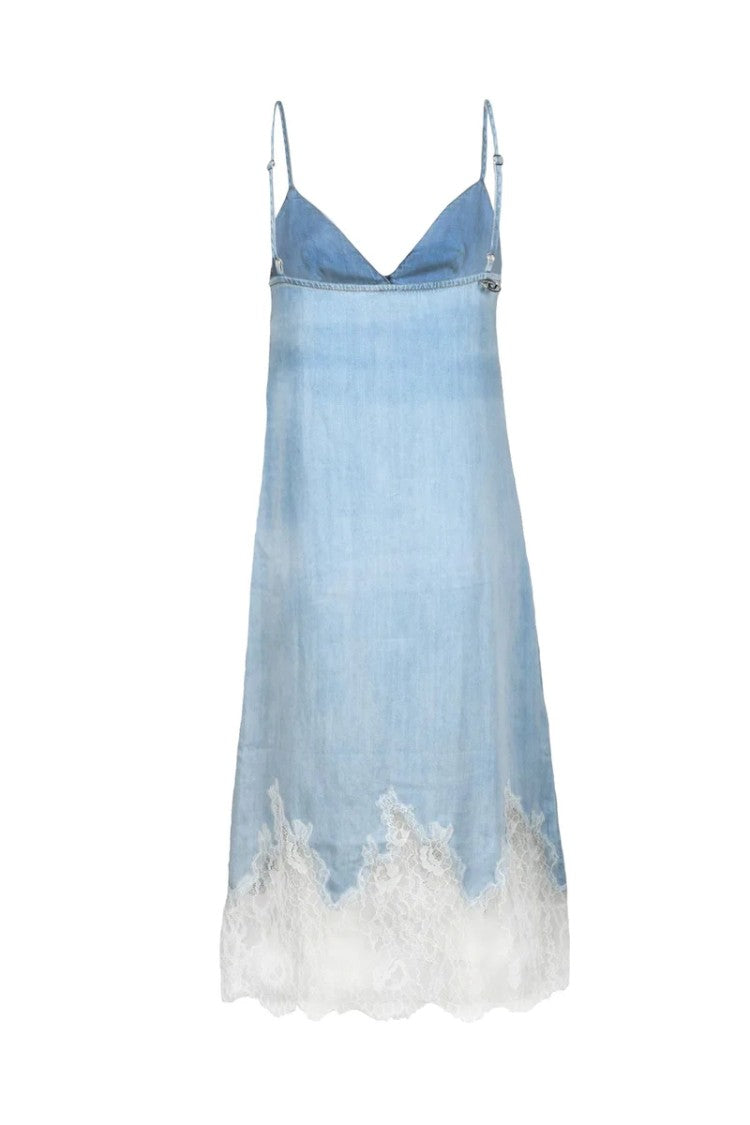 Diesel Women's Long Dress - Light Blue Lace