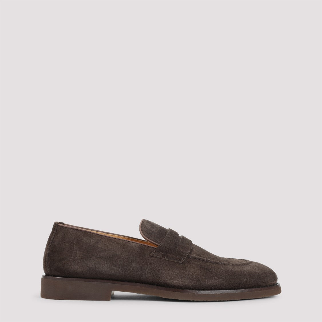 Brunello Cucinelli Brown Suede Leather Loafers
