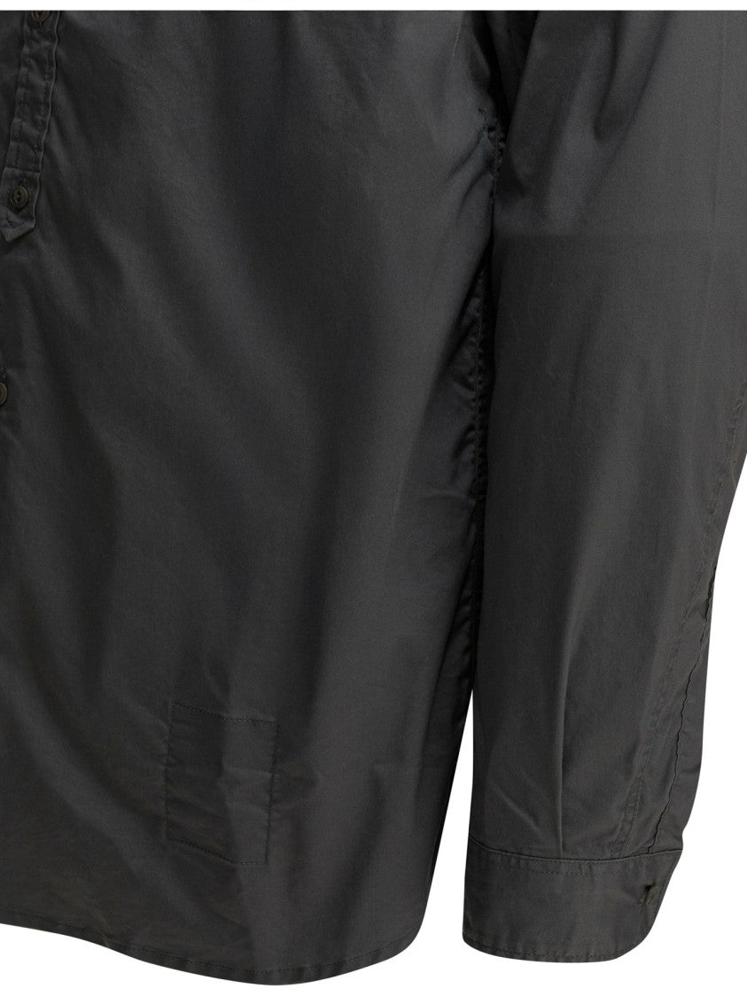 Nonnative Cotton Twill Casual Shirt With French Collar And Rounded Hem