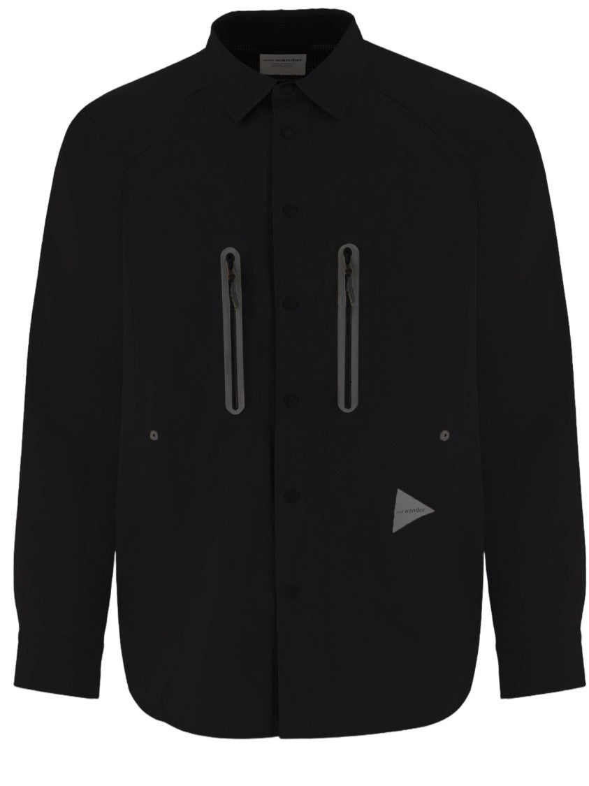And Wander Technical Nylon Shirt With Distinct Back Panel