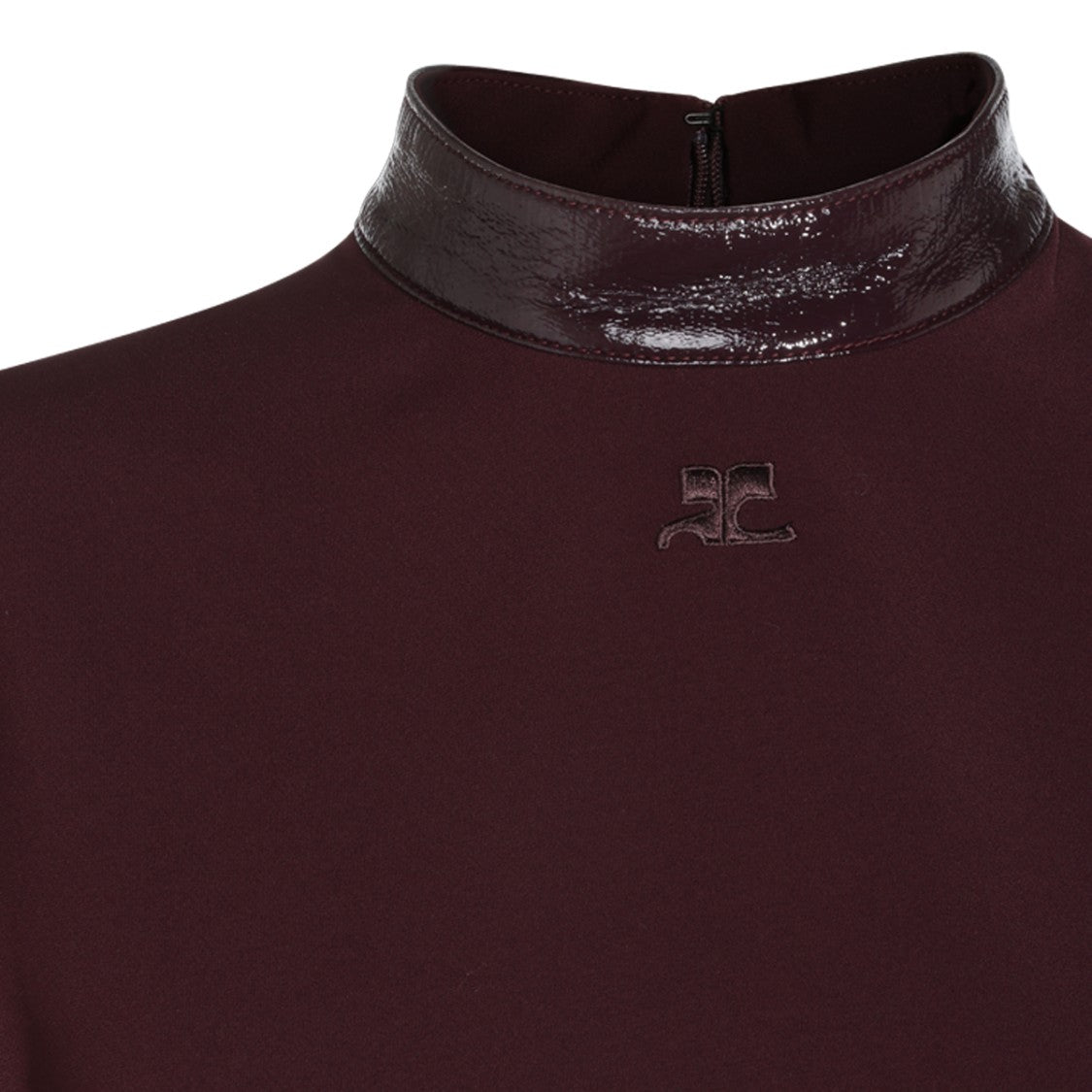 Courrèges Sleek Textured Collar Pocket Mini Dress