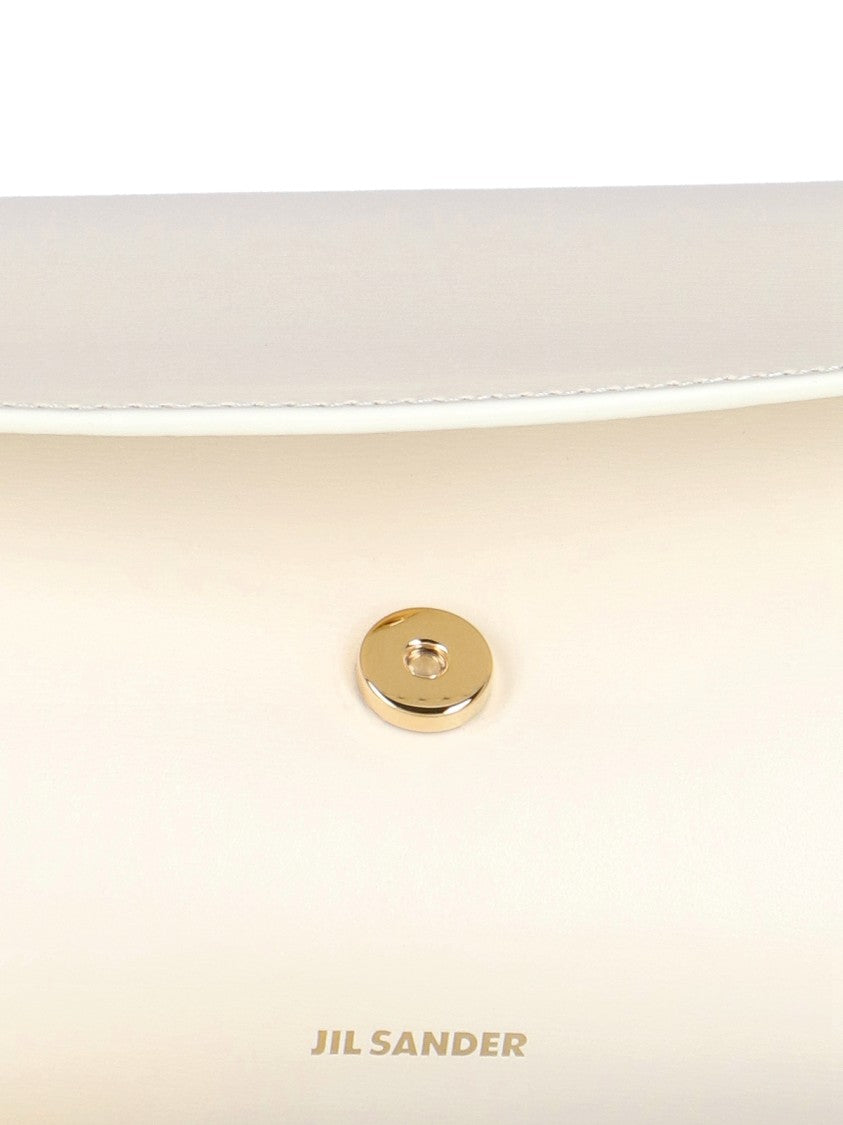 Jil Sander White Cannolo Adjustable Strap Shoulder Bag