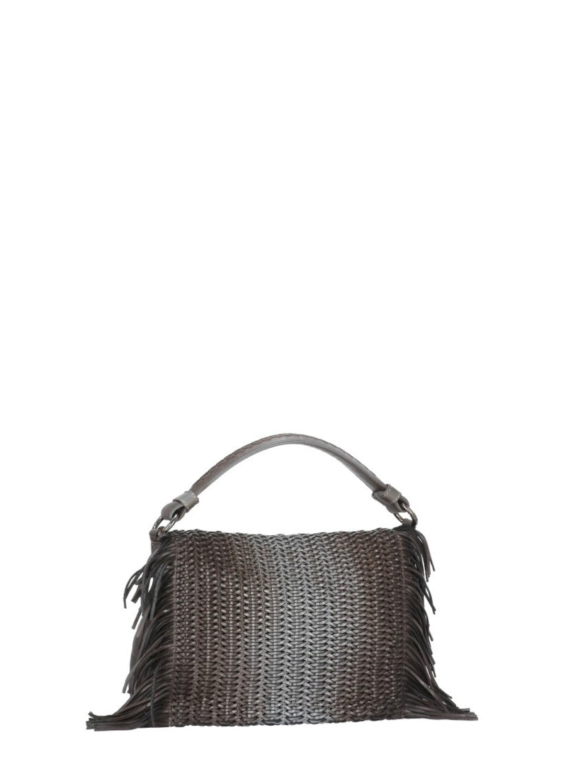 Reptile's House Gradient Brown Shoulder Bag With Braided Details