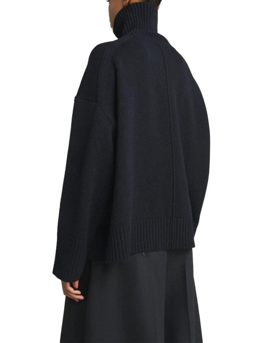 Soeur Boxy Oversized Turtleneck Sweater In Soft Merino Wool
