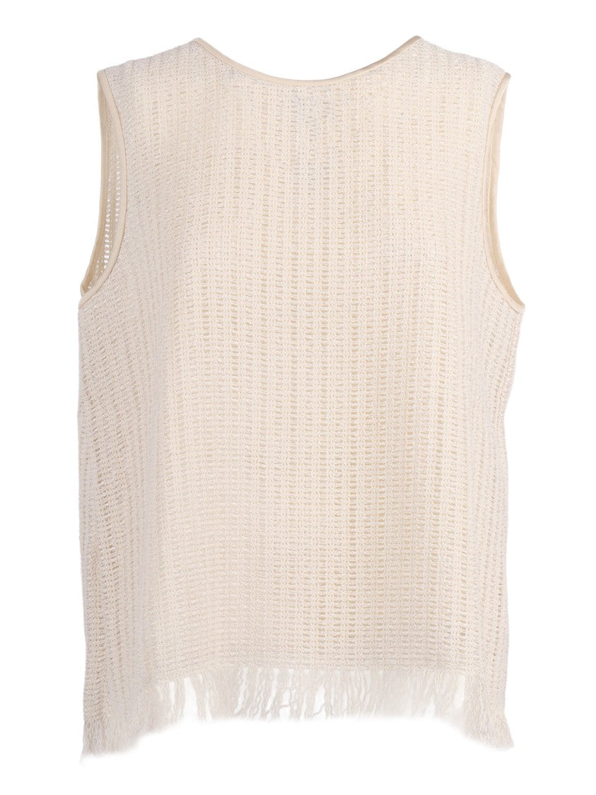 Peserico Open Knit Fringe Trim Tank Top