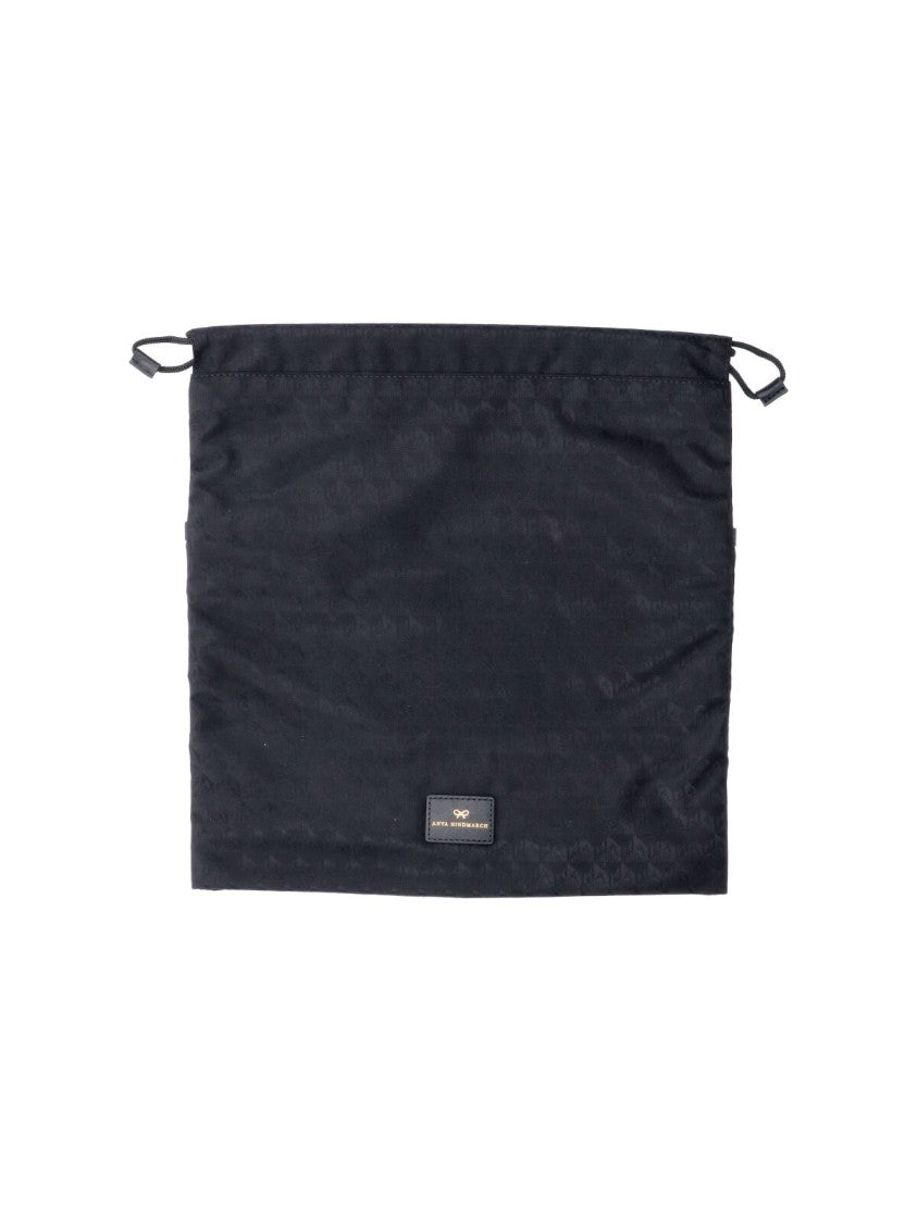 Anya Hindmarch Black Recycled Fabric Drawstring Pouch Set