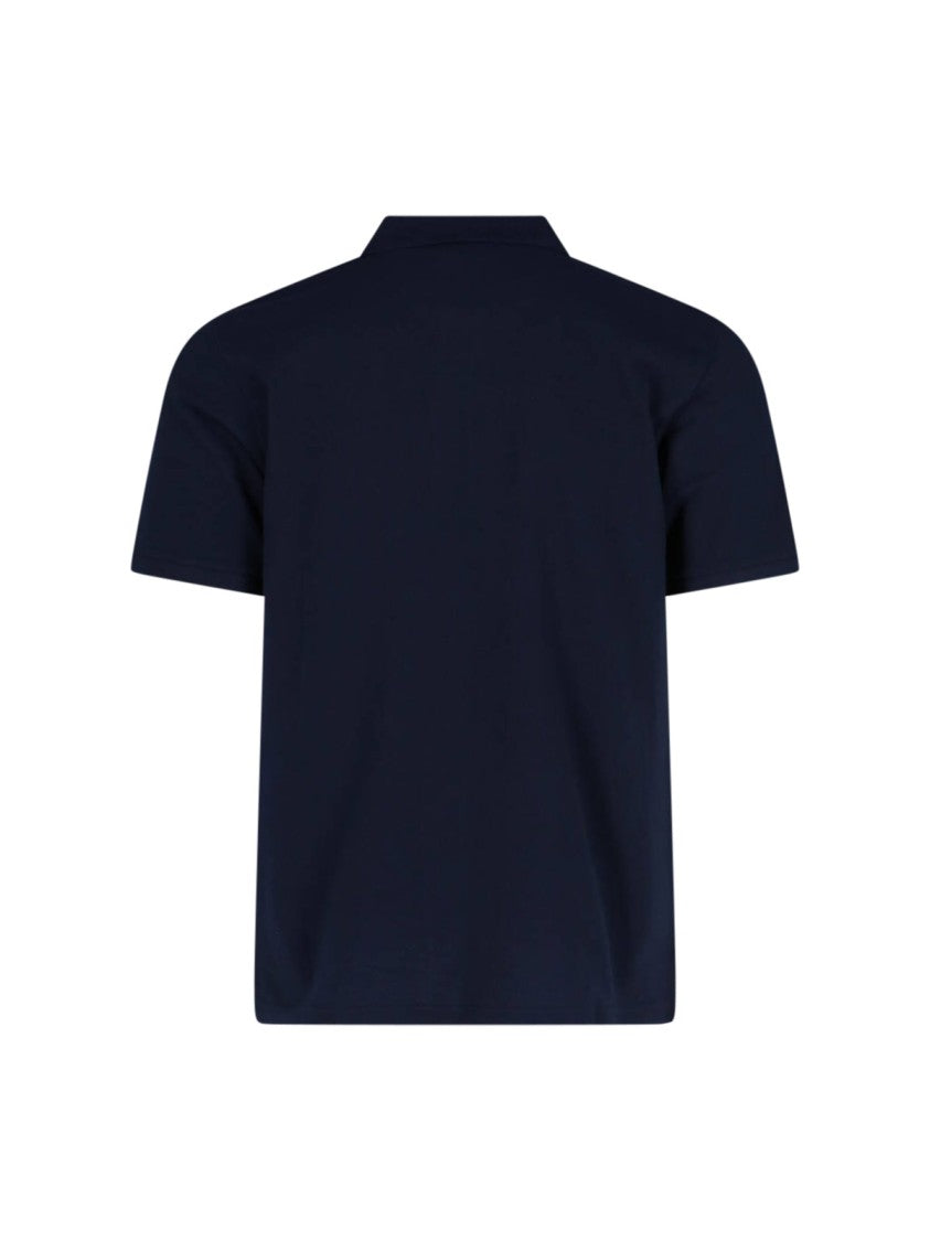 Saint Laurent "Cassandre" Polo Shirt, In Blue Nylon