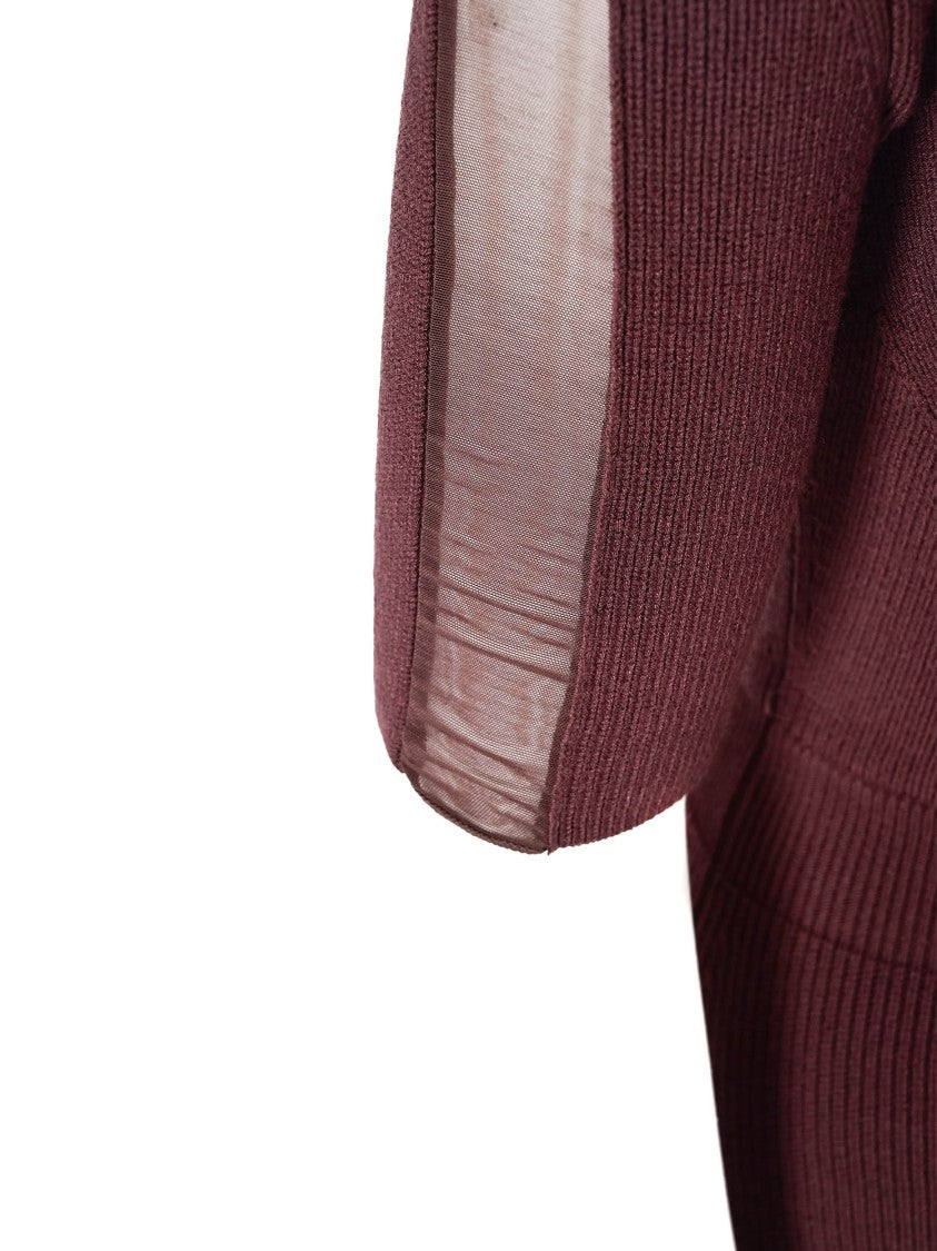 Elisabetta Franchi Fitted Knitted Dress With Deep V-Neckline