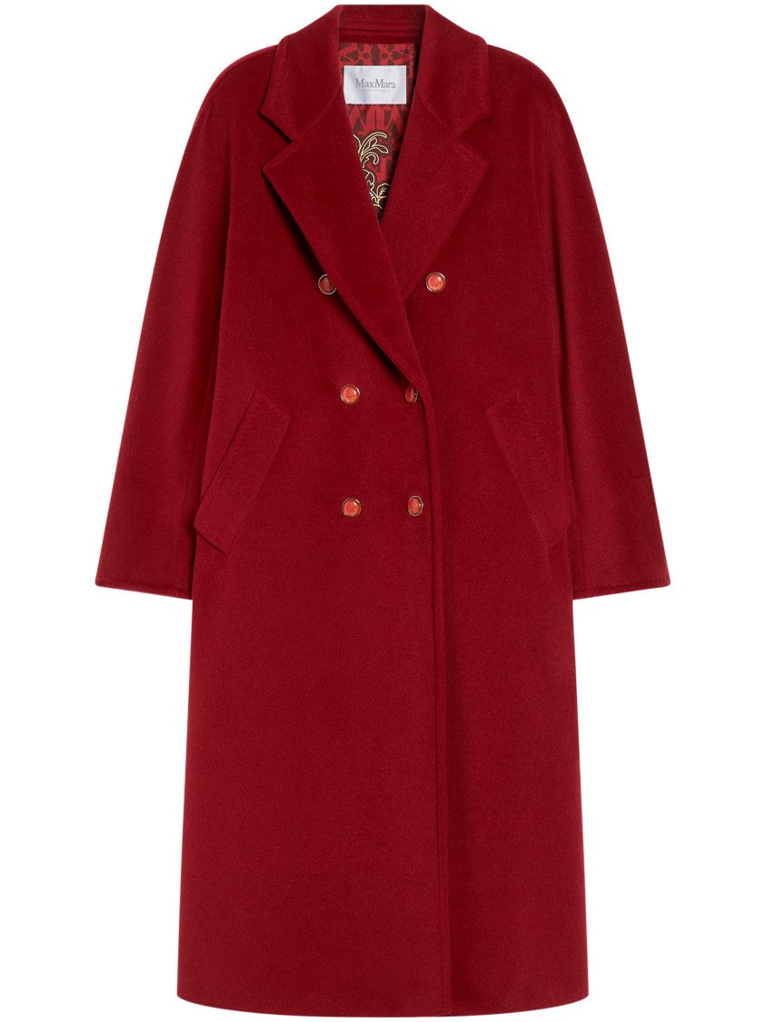 Max Mara Double-Breasted Red Cappotto With Relaxed Silhouette