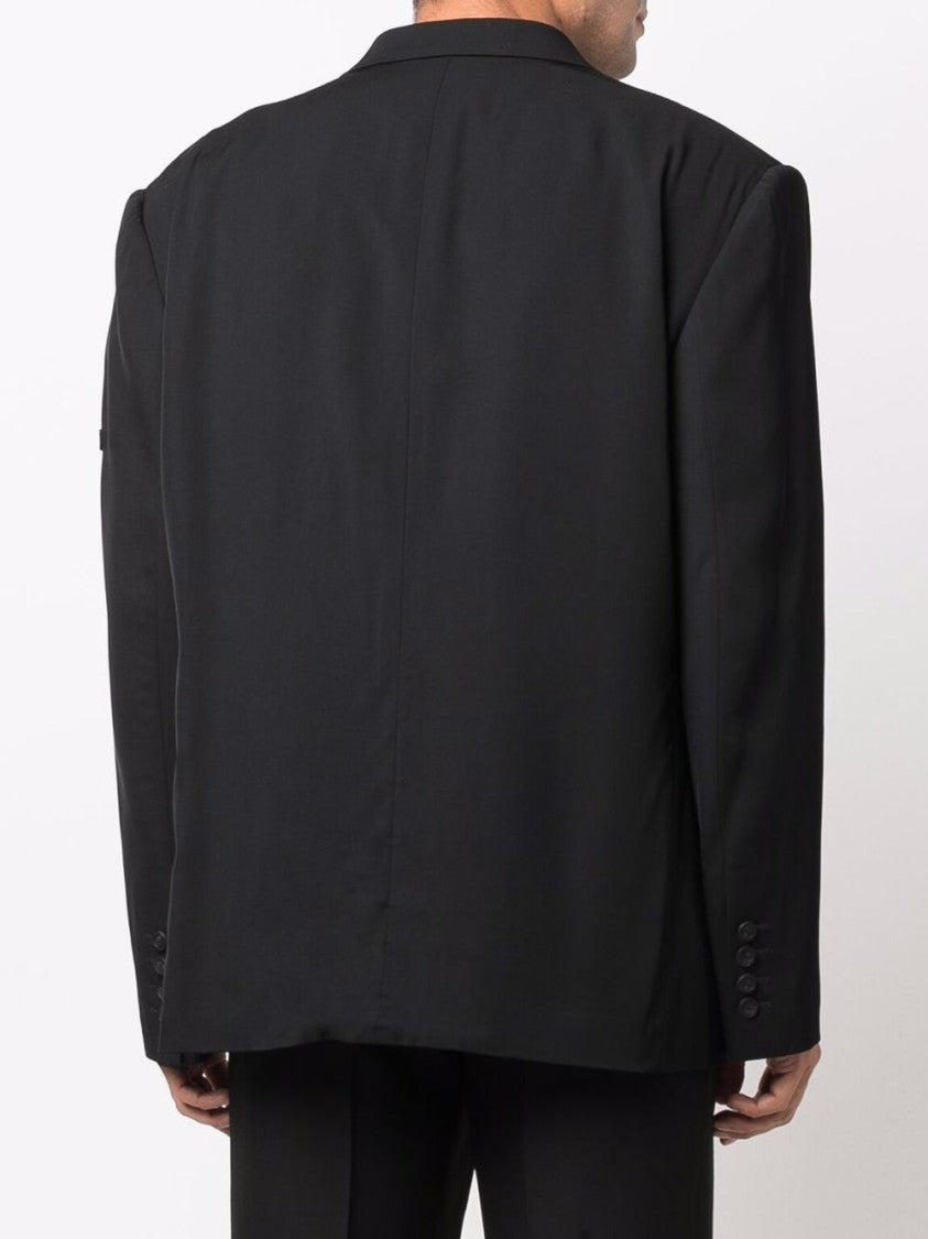 Balenciaga Fluid Viscose Gabardine Jacket With Notch Lapel And Button Detailing