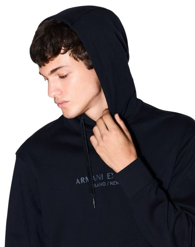 Armani Exchange Hooded Sweatshirt Adjustable Drawstring Lettering