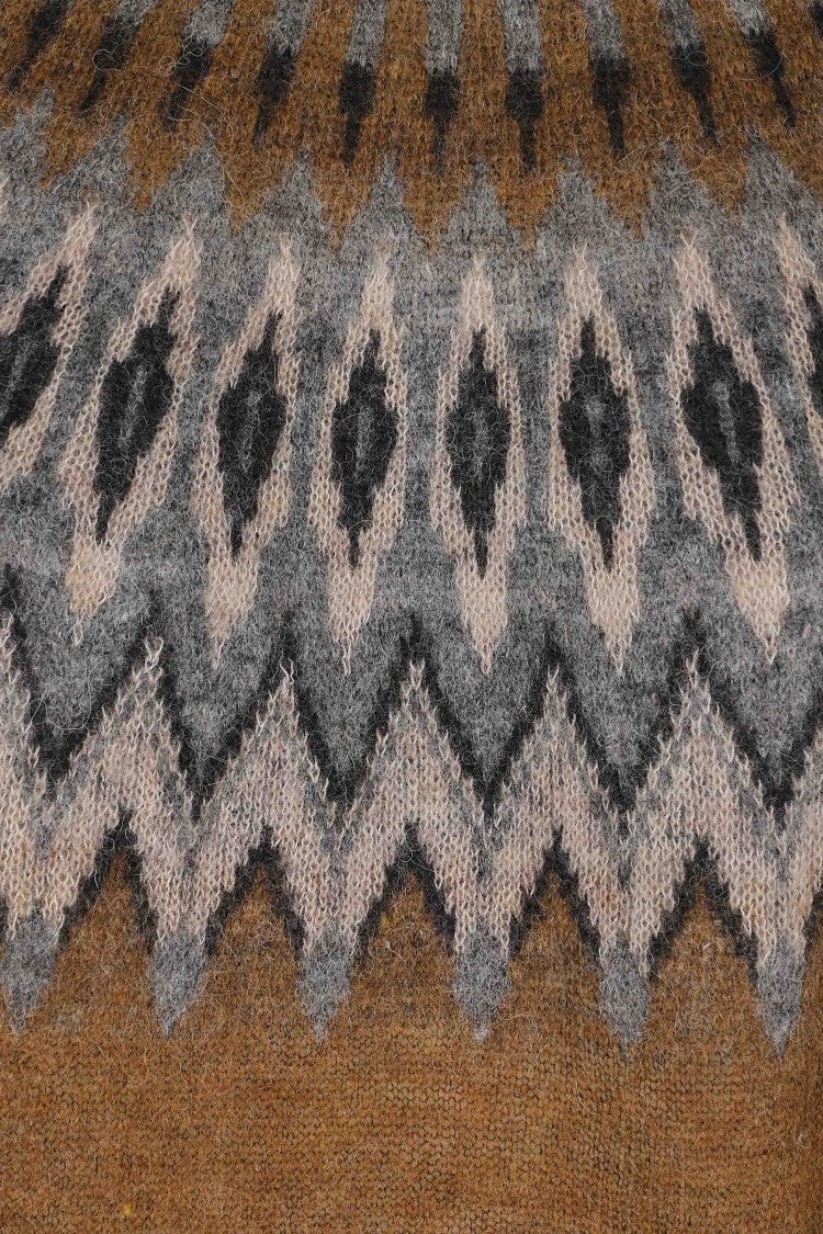 Roberto Collina Camel Fair Isle Alpaca-Blend Sweater