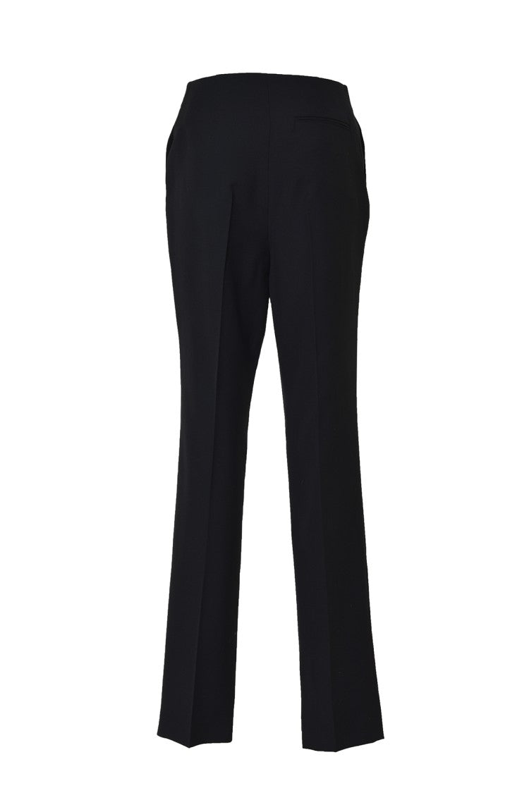 Rochas Tailored Black Trousers With High Waist And Subtle Pleats