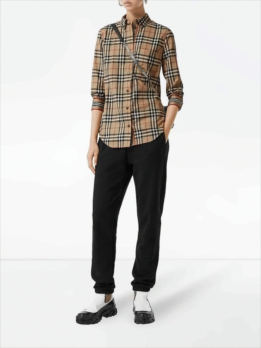 Burberry Check Pattern Cotton Blend Burberry Shirt