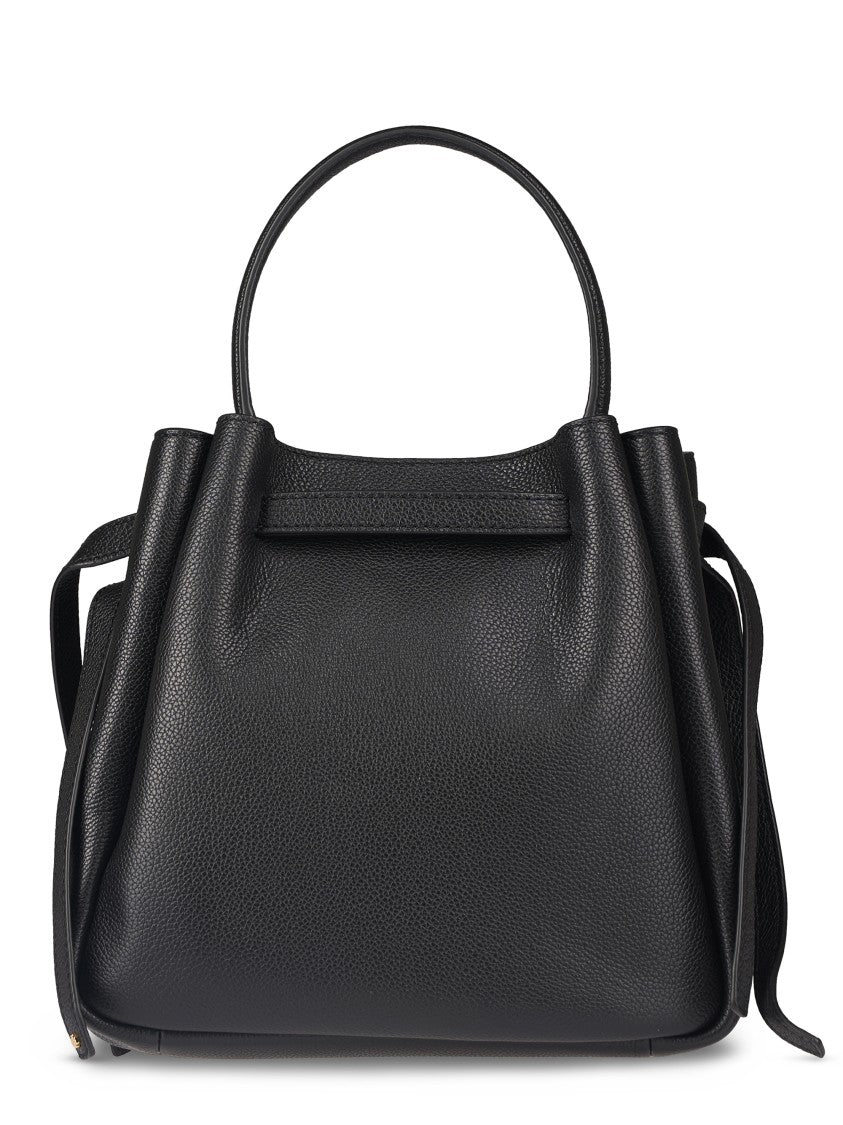 Tory Burch Romy Bucket Bag Pebbled Metallic Detail Bucket Bag