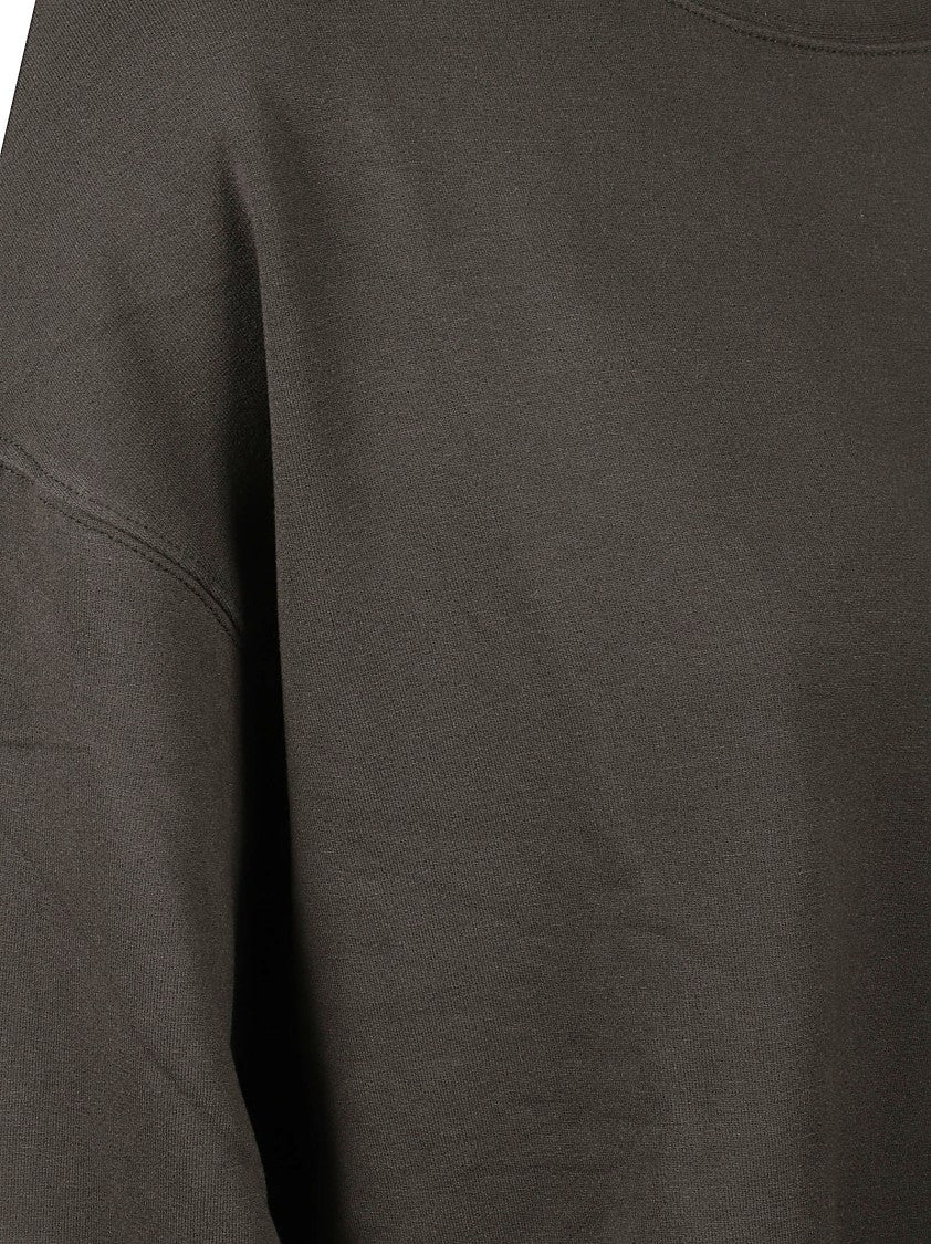 Majestic Filatures Boxy Brown Long-Sleeved Sweatshirt With Side Slits