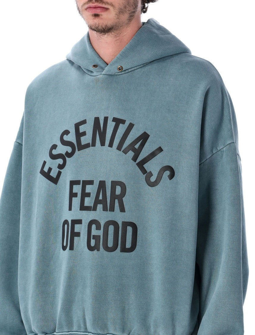 Fear Of God Campus 90S Curved Text Oversized Hoodie