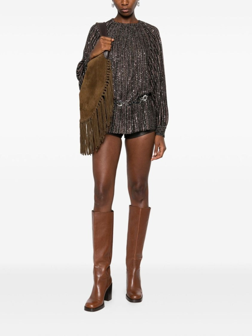 Missoni Textured Brown And Black Striped Sweater